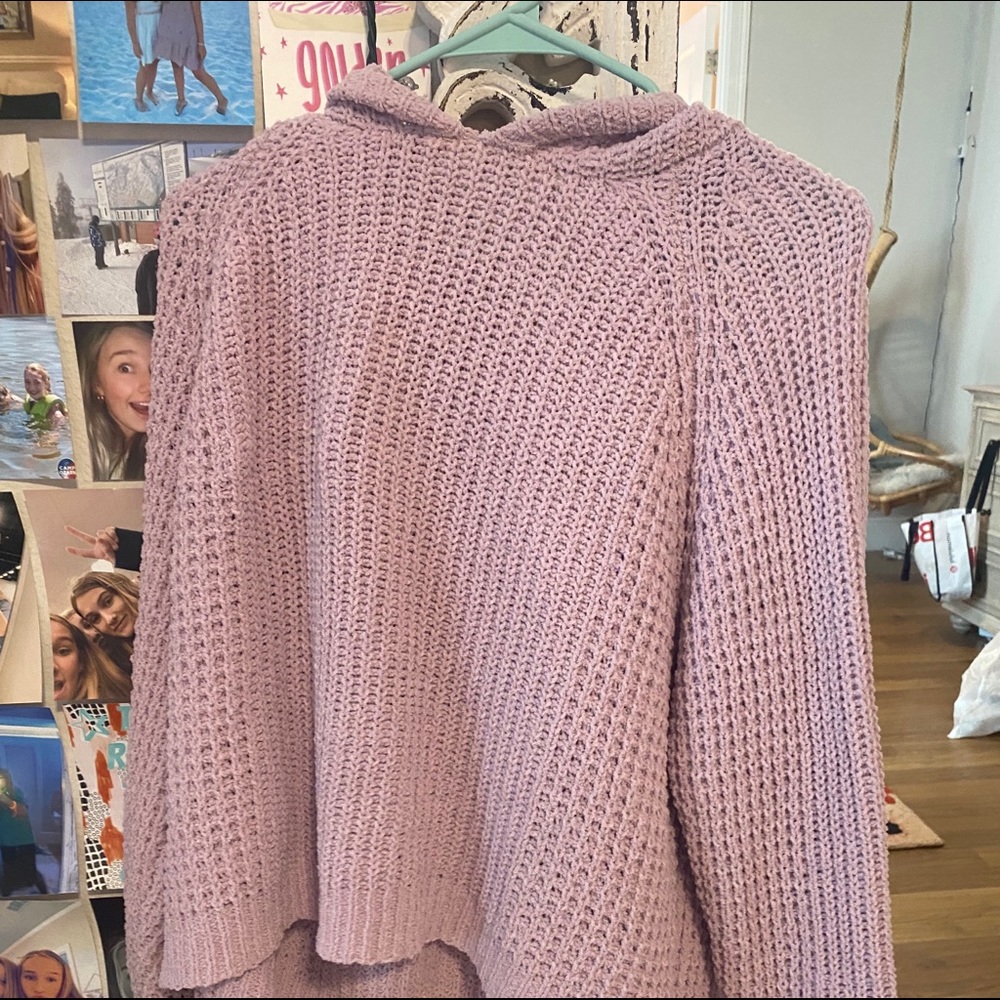 Hooded purple sweatshirt